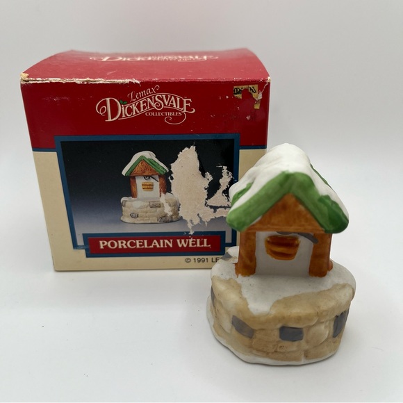 Vintage 1991 Lemax Dickensvale Porcelain Wishing Well Christmas Village #13005 - Picture 1 of 11